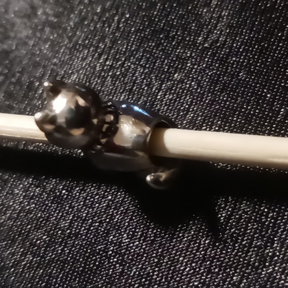 Sterling silver 925 cat / kitty snake chain charm bracelet. - Picture 6 of 8